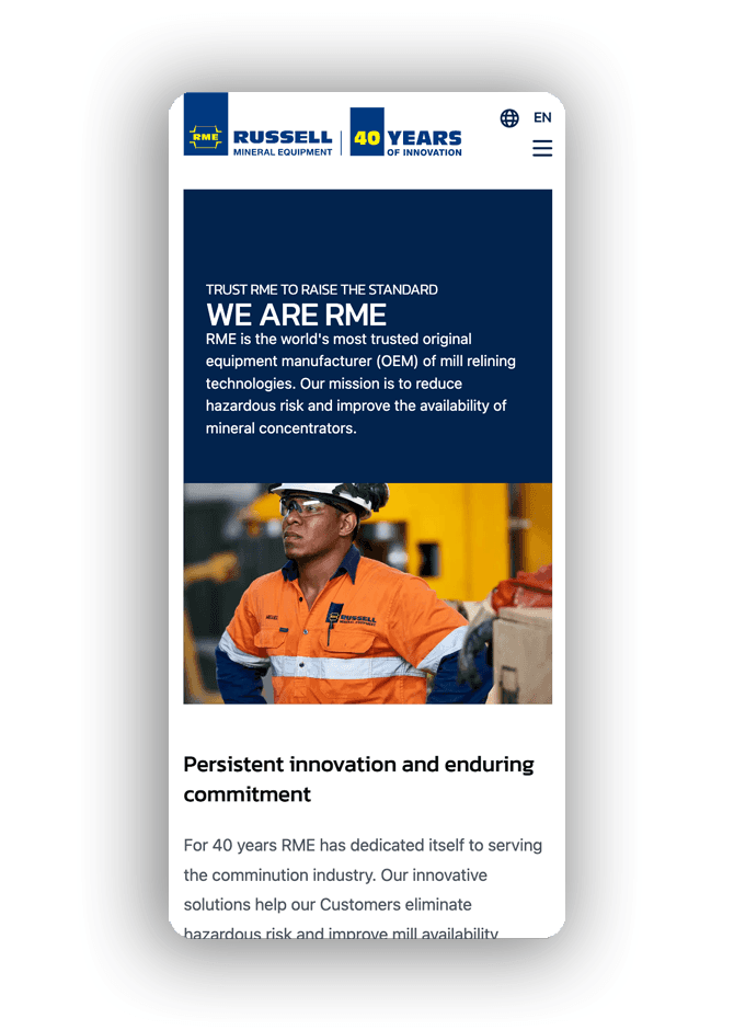 RME Global Home Page mobile